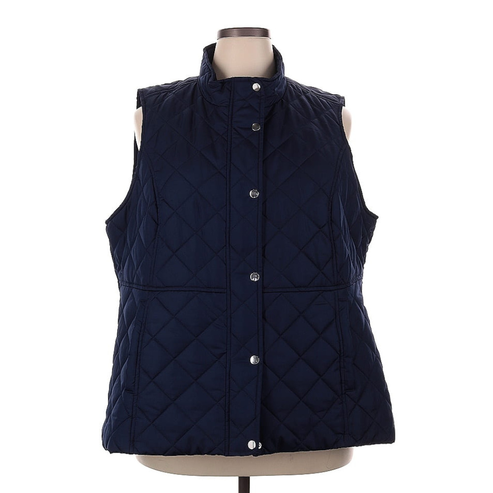 Mo-Ka by Santa Fe Apparel Navy Quilted Vest Women's Size 2X